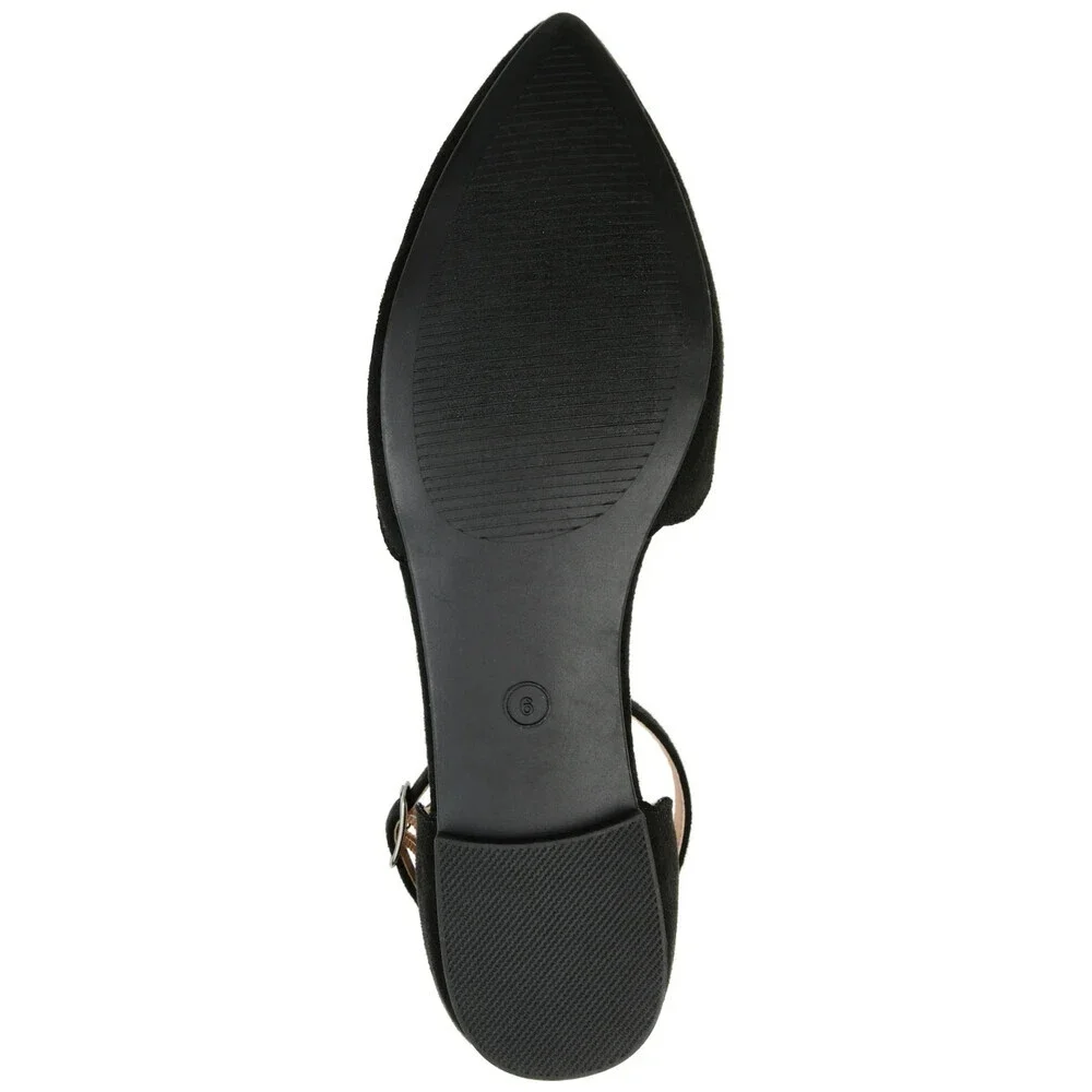 Journee Collection Lana Flats Women's US 11 Black Pointed Toe D'Orsay GAL1574